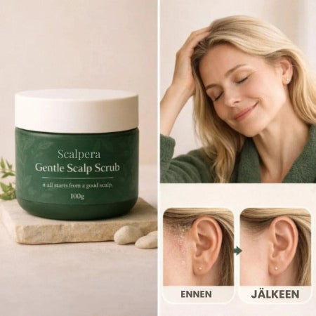 Scalpera™ luonnollinen päänahan kuorinta – helpottaa päänahan psoriasista jo 7 päivässä